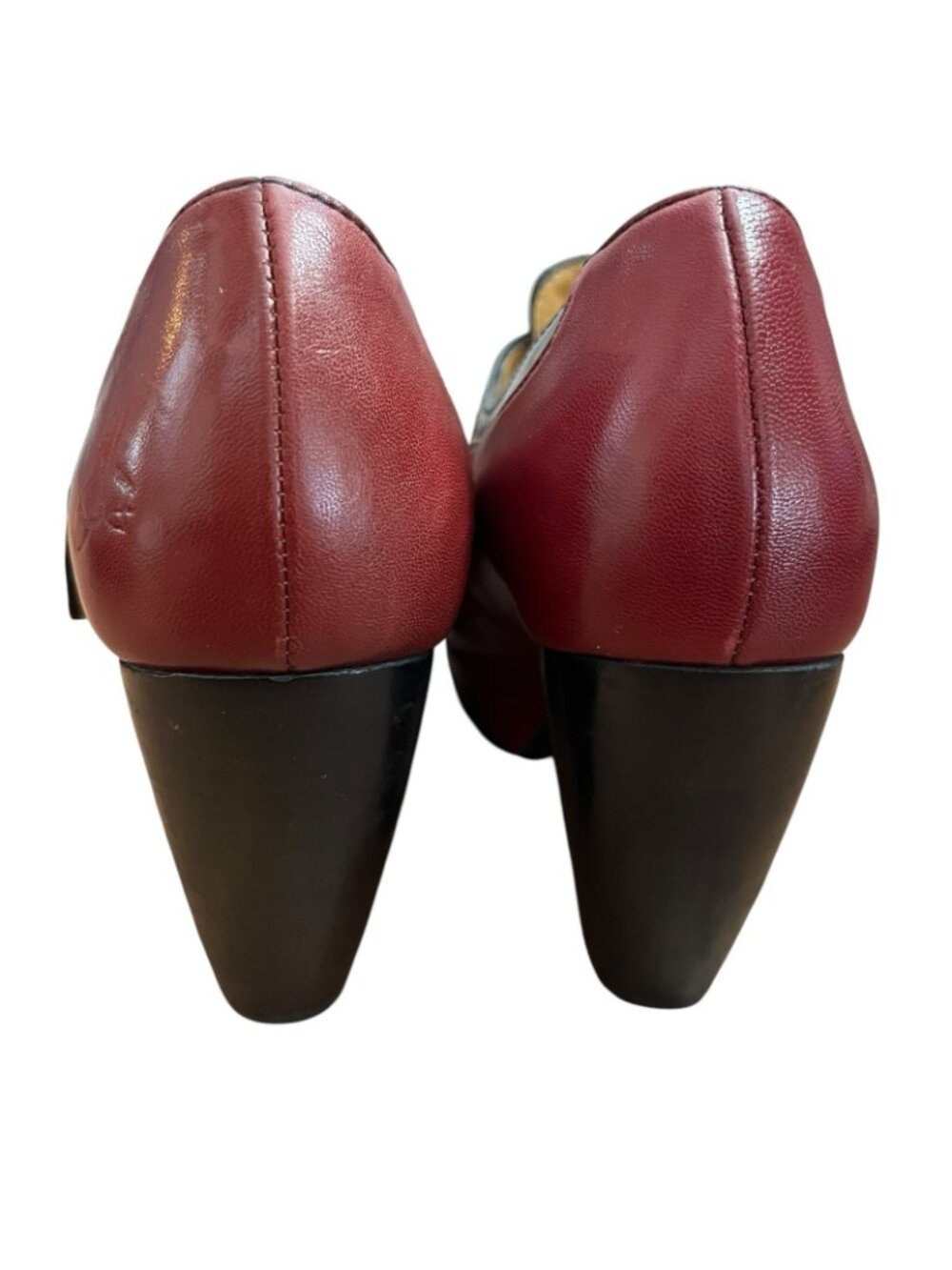 John Fluevog Arbus Leather T-Strap Heels In Red Women Sz 7.5 - Picture 11 of 15